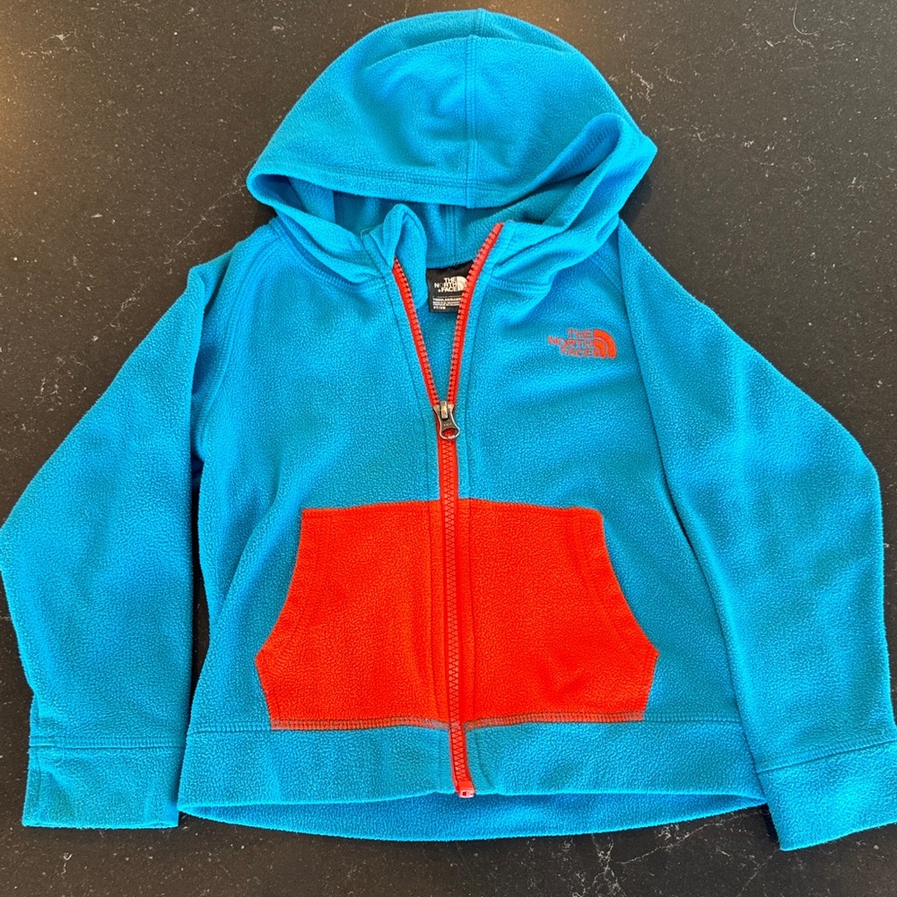 The North Face Toddler Blue and Orange Zip Hoodie